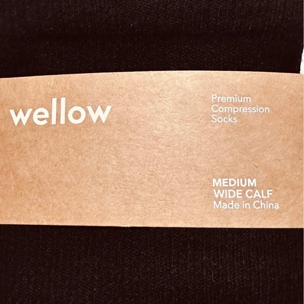 Wellow | Socks | Wide Calf Compression Socks | Black Charcoal